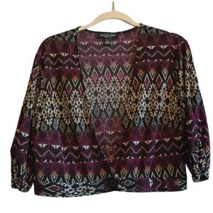 Perceptions New York Women's Large Aztec Geometric Print‎ Top Polyester...